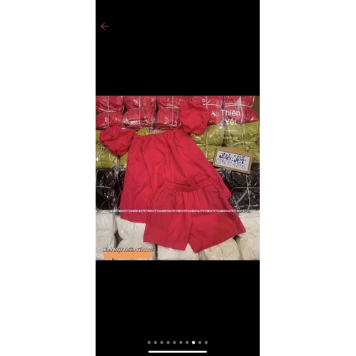 SÉT ÁO + QUẦN TAY PHỒNG RỘNG trễ vai tay ngắn quần đùi short chất kate voan siêu dễ thương cute cho Nữ | BigBuy360 - bigbuy360.vn