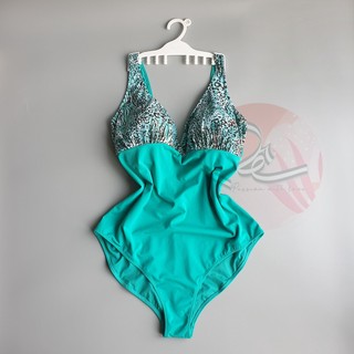 Bộ sưu tập bộ bơi liền mảnh hoa văn OVS dành cho người ngoại cỡ chuẩn xuất Âu số 15