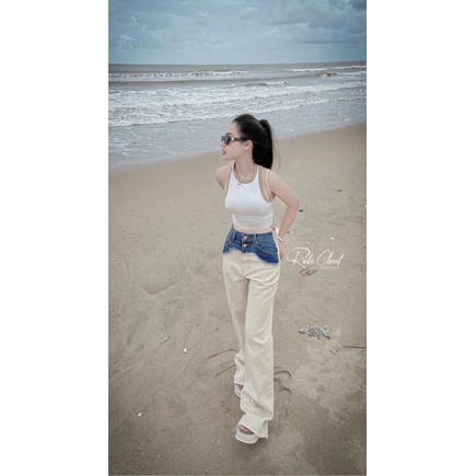 Quần Jean Xuông Pha Màu