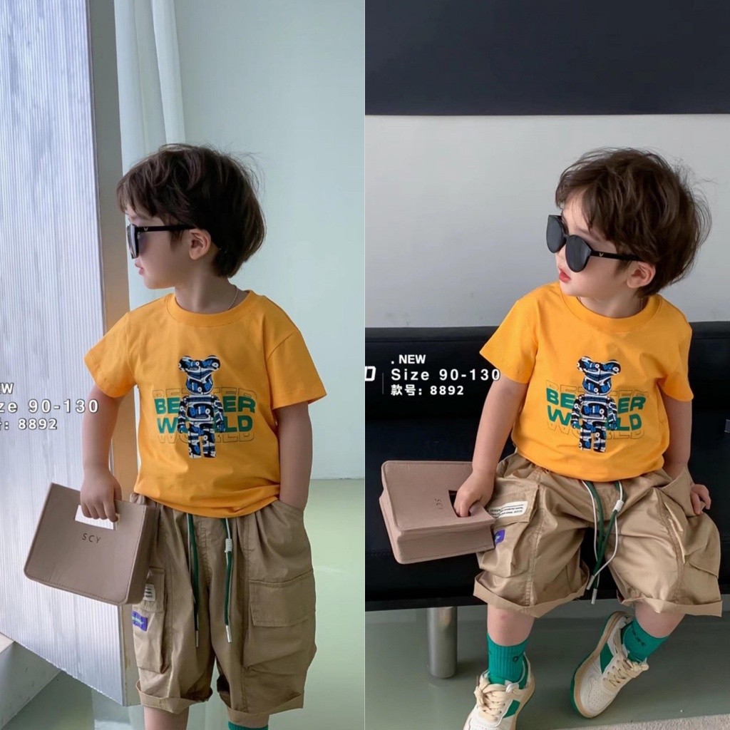 Áo thun bé trai size nhí Banbino 07-16kg áo cộc tay cho bé cao cấp chất thun lạnh co giãn thoải mái thời trang qate