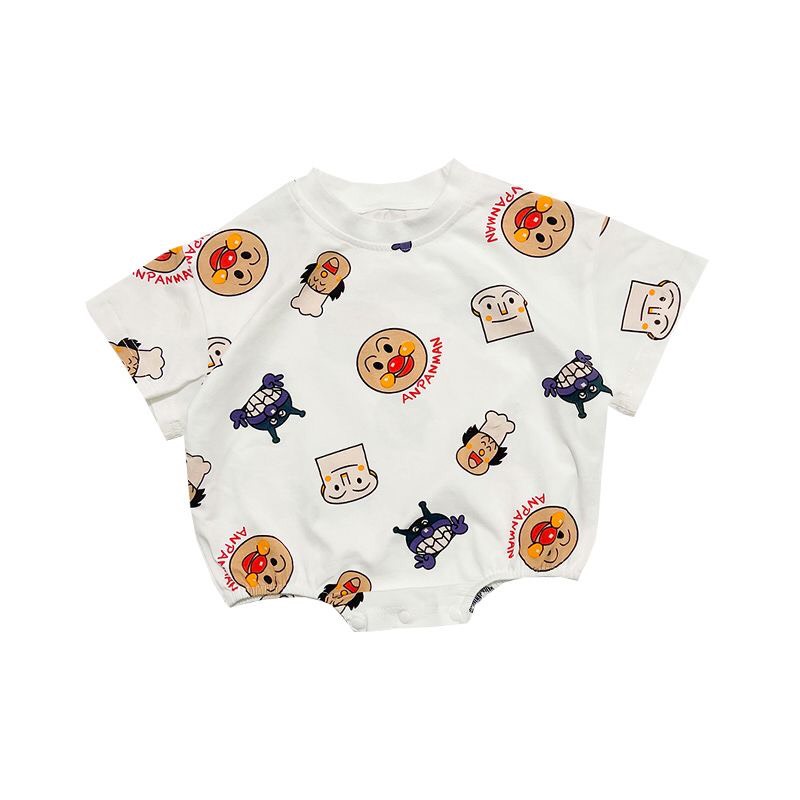 Yếm mùa hè cho bé chất cotton họa tiết mặt hề ngộ nghĩnh đáng yêu cho bé sơ sinh.