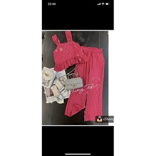 Set caro bèo hồng sang chảnh phong cách hàn quốc