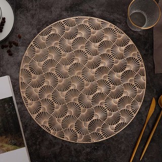 Tấm lót bàn ăn, lót lọ hoa, placemat, nhựa dẻo màu bạc và vàng, đường kính 38cm, xinh, rẻ, tiện lợi