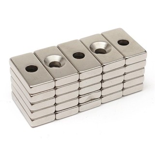 Nam châm viên đất hiếm 30x10x5mm lỗ 4 mm