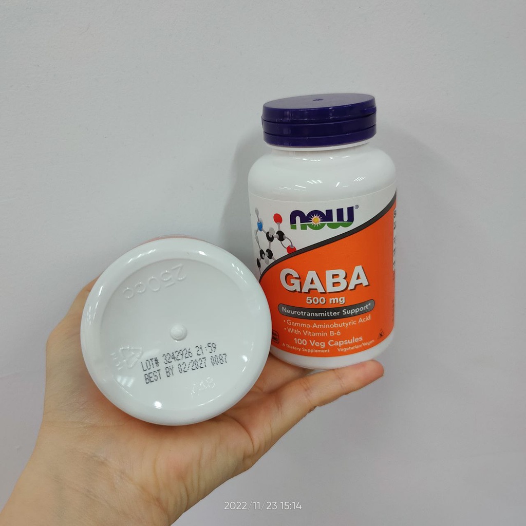 Now GaBa 500mg 100 Viên - Giúp Hỗ Trợ Bổ Não, Giảm Stress, Giảm Căng Thẳng Thần Kinh