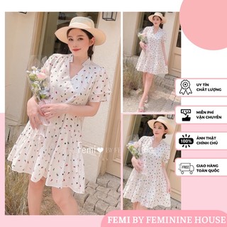 Đầm Hoa Cổ Trụ, váy hoa xinh, đầm xoè hoa, váy cổ trụ, đầm hoa nhí
