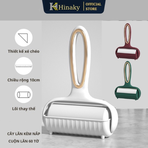 Con lăn bụi làm sạch quần áo, ga giường, sofa, có nắp đậy, phiên bản cao cấp, cây phủi bụi HINAKY