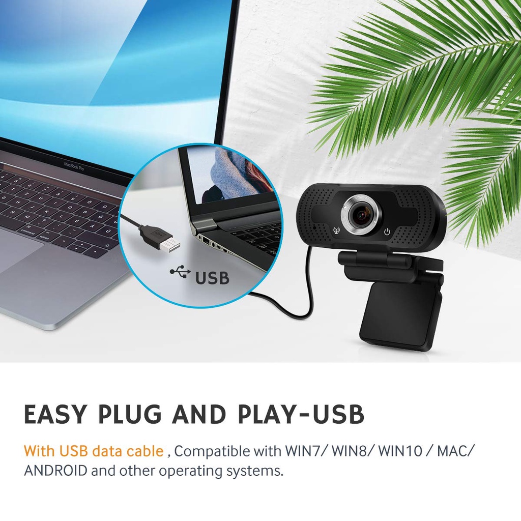 Webcam NetCAM USB 600B, Độ phân giải 1080P, Cổng USB cắm và chạy, Không cần dùng Driver