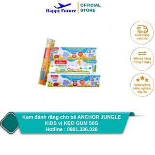 [Tặng bàn chải] Kem đánh răng cho bé ANCHOR JUNGLE KIDS vị ngẫu nhiên 50G