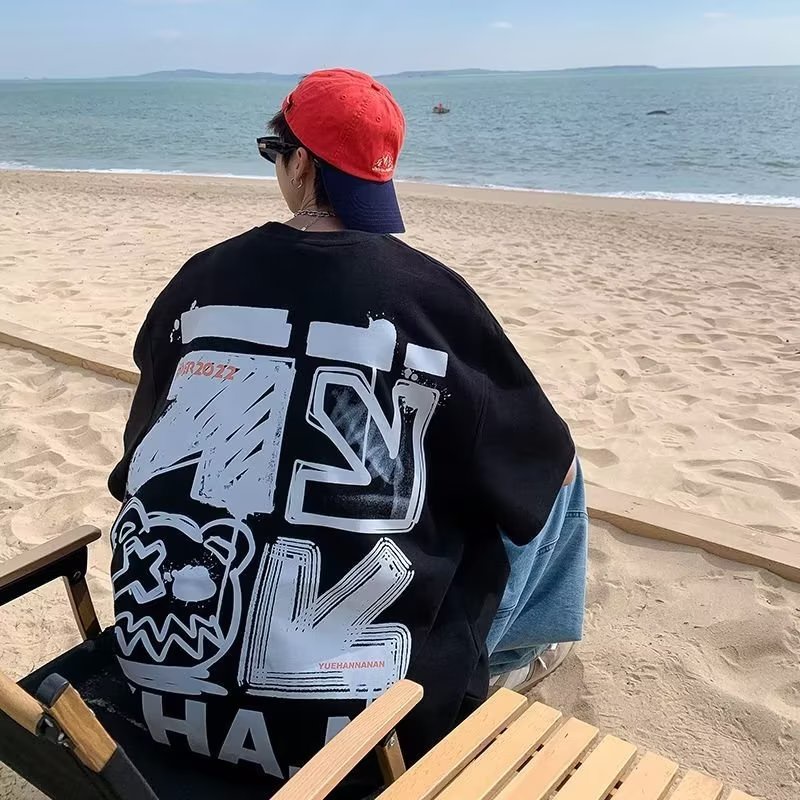 Áo thun nam thể thao tay ngắn cổ tròn in hình mũi tên size M-8XL thời trang mùa hè phong cách Hàn Quốc