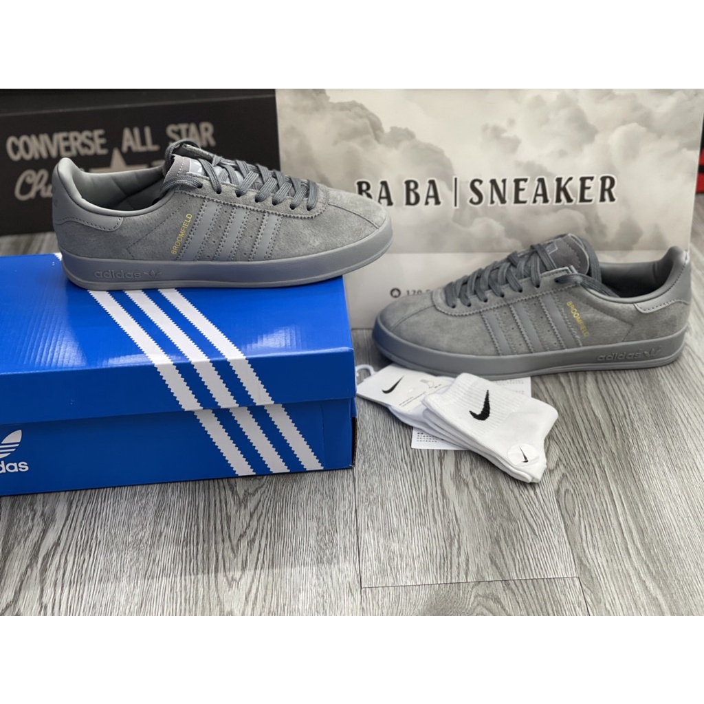 Giày Cao Cấp Thể Thảo Sneaker A/di/das Brom Xám Nỉ Cao Cấp new 2022 SIêu Xinh Ảnh Thật + freeship + Tặng Tất