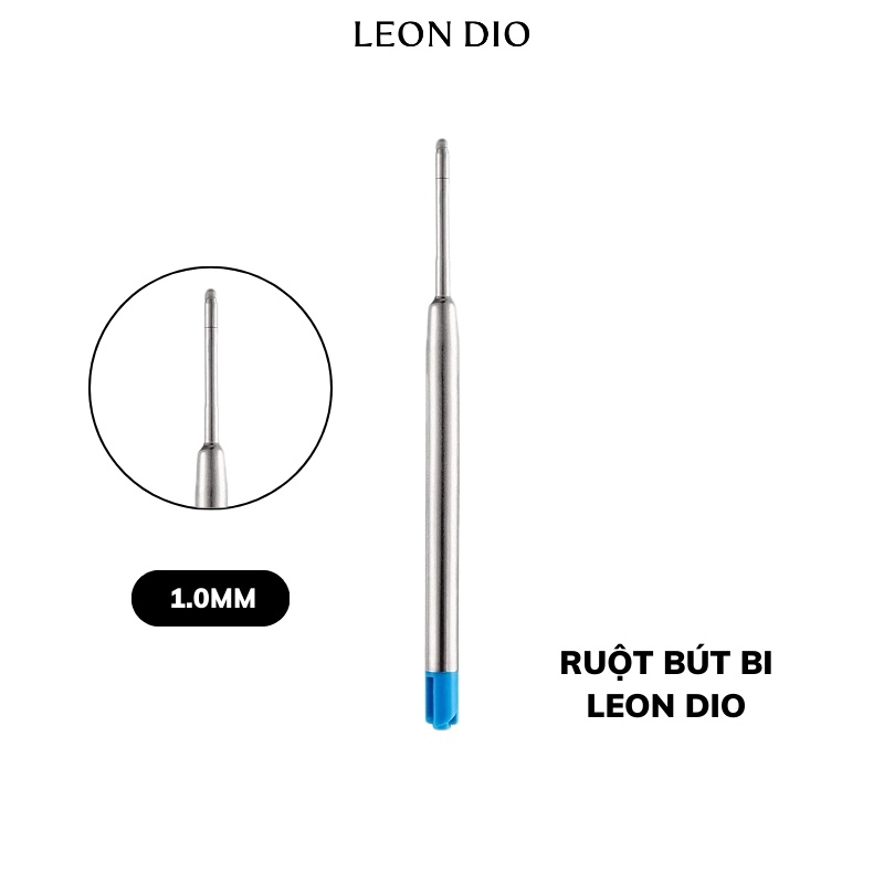 Ruột Bi Xoay, Ngòi Bút Ký Leon Dio - Ngòi 1.0 mm, Mực Xanh