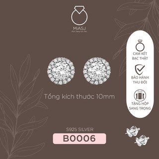 Bông tai bạc ý s925 hột đá cz cao cấp sang trọng b0006 | mi.a trang sức bạc