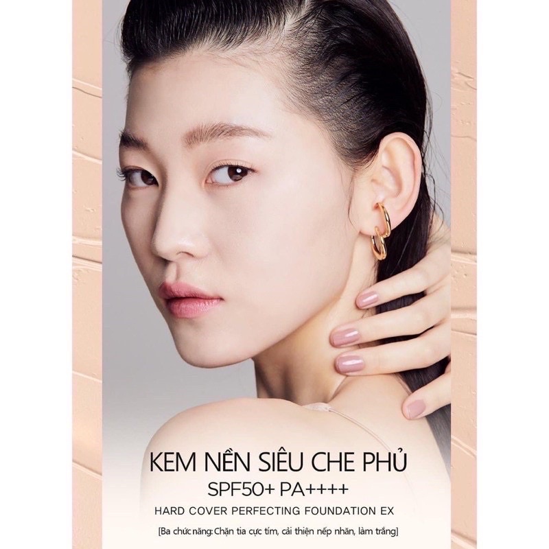 Kem nền siêu che phủ, chống nắng Hokika Holika Hard Cover Perfecting Foundation EXẼ
