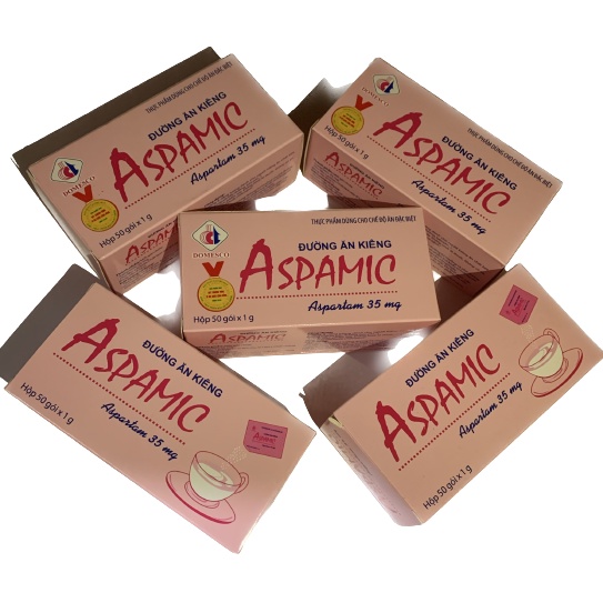 Đường ăn kiêng ASPAMIC Hộp 50 gói - Hộp 100 gói