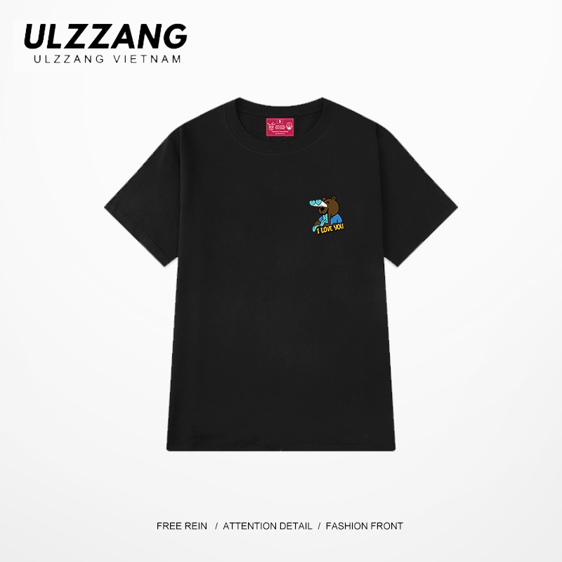 Áo thun unisex local brand ULZZ ulzzang form dáng rộng tay lỡ in hình i love you boo