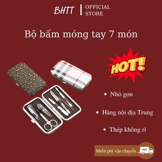Bộ bấm móng tay, bộ làm móng 7 món bằng thép không gỉ full hộp BHTT21