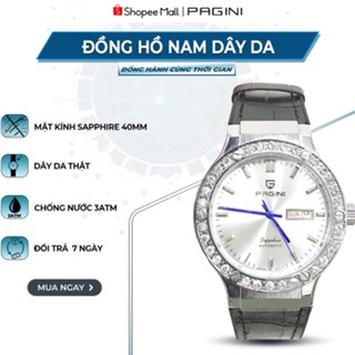 Đồng Hồ Nam Dây Da PAGINI PA1852 - Thiết Kế 2 Màu Mặt Đính Đá Sang Trọng Quý Phái - Bảo Hành 1 Đổi 1