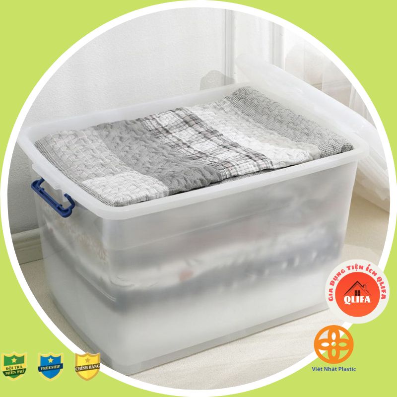 [Gì Cũng Rẻ] Thùng nhựa đựng đồ Việt Nhật, thùng nhựa mờ đựng quần áo siêu bền, sắp xếp đồ đạc cỡ lớ