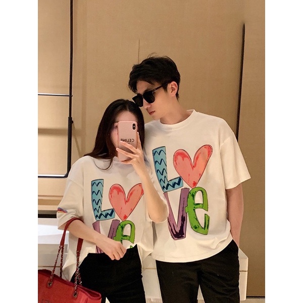 Áo phông gia đình cho bố mẹ con - chữ love