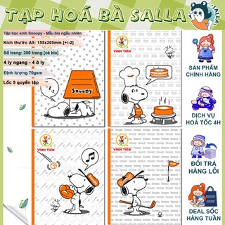 Lốc 05 Quyển Tập Vở A5 Snoopy 200 trang Vĩnh Tiến ( Vibook T125 )