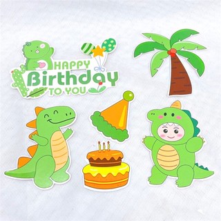 Sp070114 - set que giấy hpbd em bé khủng long