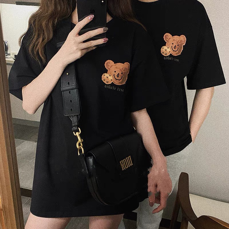 Áo đôi nam nữ, áo phông couple in hình gấu nhỏ - AB Unisex Store - AB07