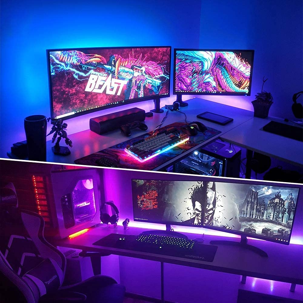 Đèn dây led RGB 5M với Silicone Không thấm nước 16 triệu màu điều khiển bằng điện thoại, nháy theo nhạc, trang trí decor phòng