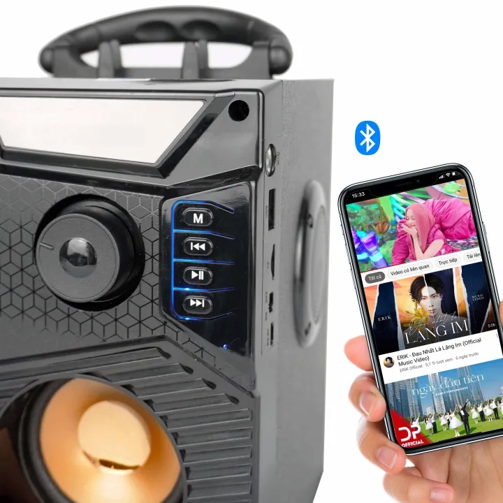 Loa bluetooth mini KAW kèm mic hàng chính hãng bảo hành 12 tháng