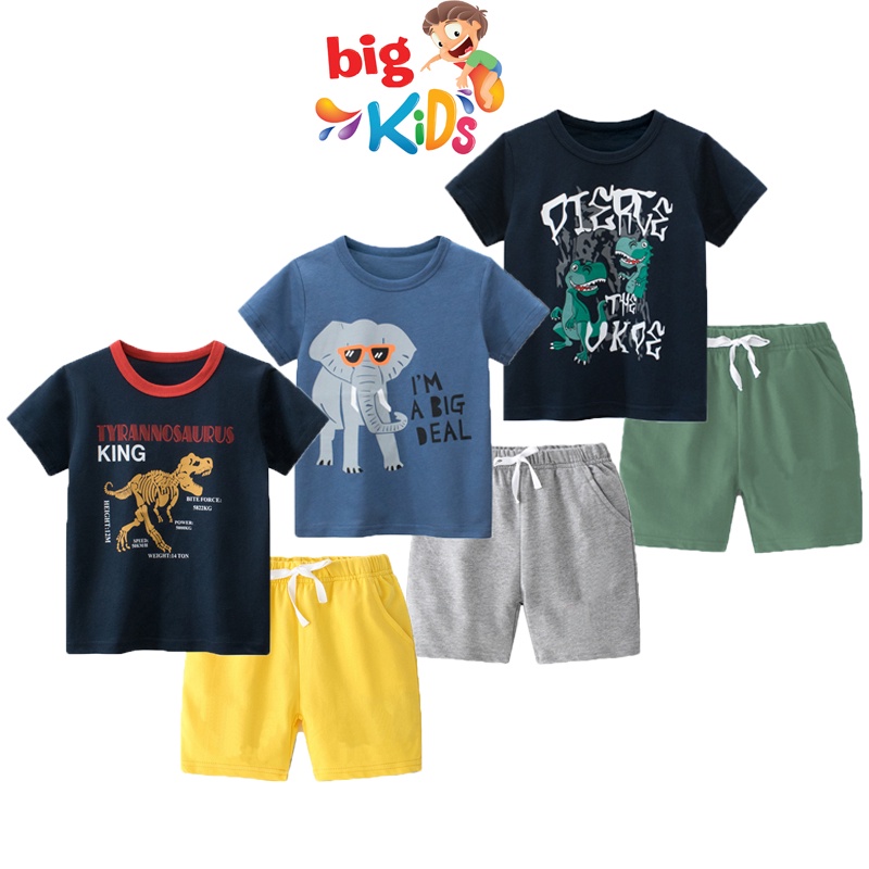 Quần áo bé trai cộc tay mùa hè thời trang cho trẻ em 2 đến 8 tuổi Bigkids