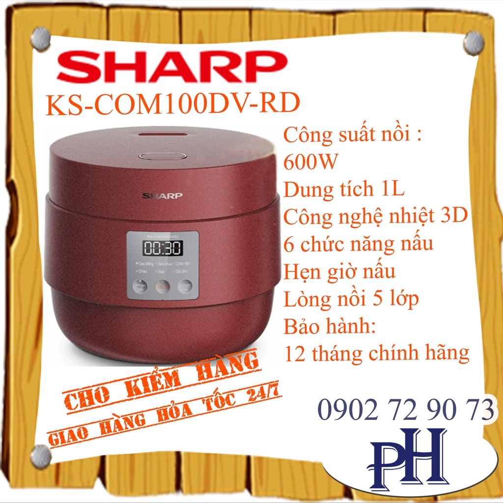 Nồi Cơm Điện Tử Sharp KS-COM100DV-RD