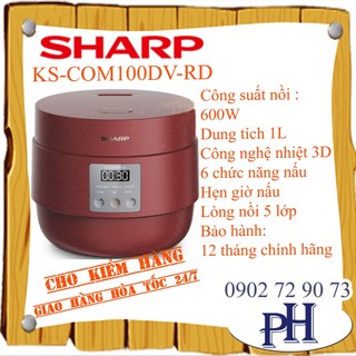 Nồi cơm điện tử sharp ks-com100dv-rd