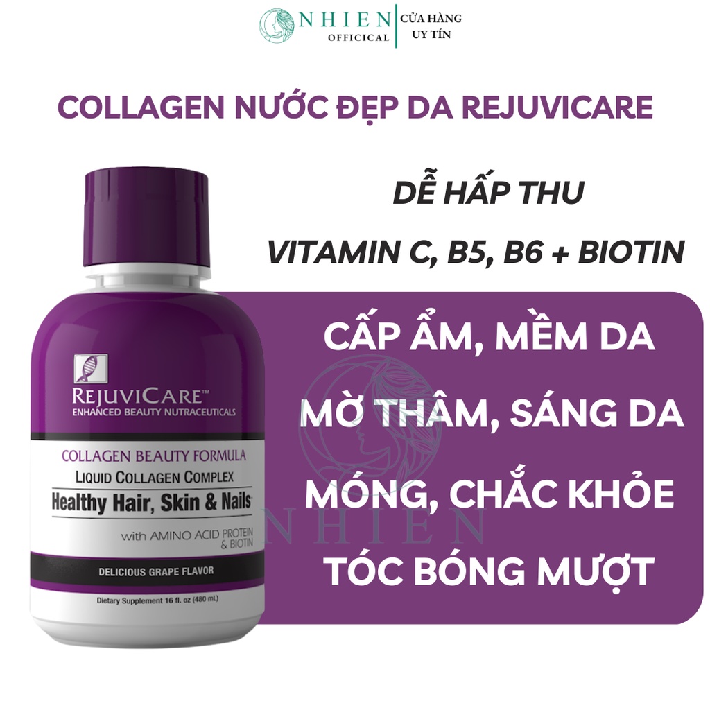 Collagen nước đẹp da, móng, tóc RejuviCare Collagen Beauty Formula Liquid 480ml