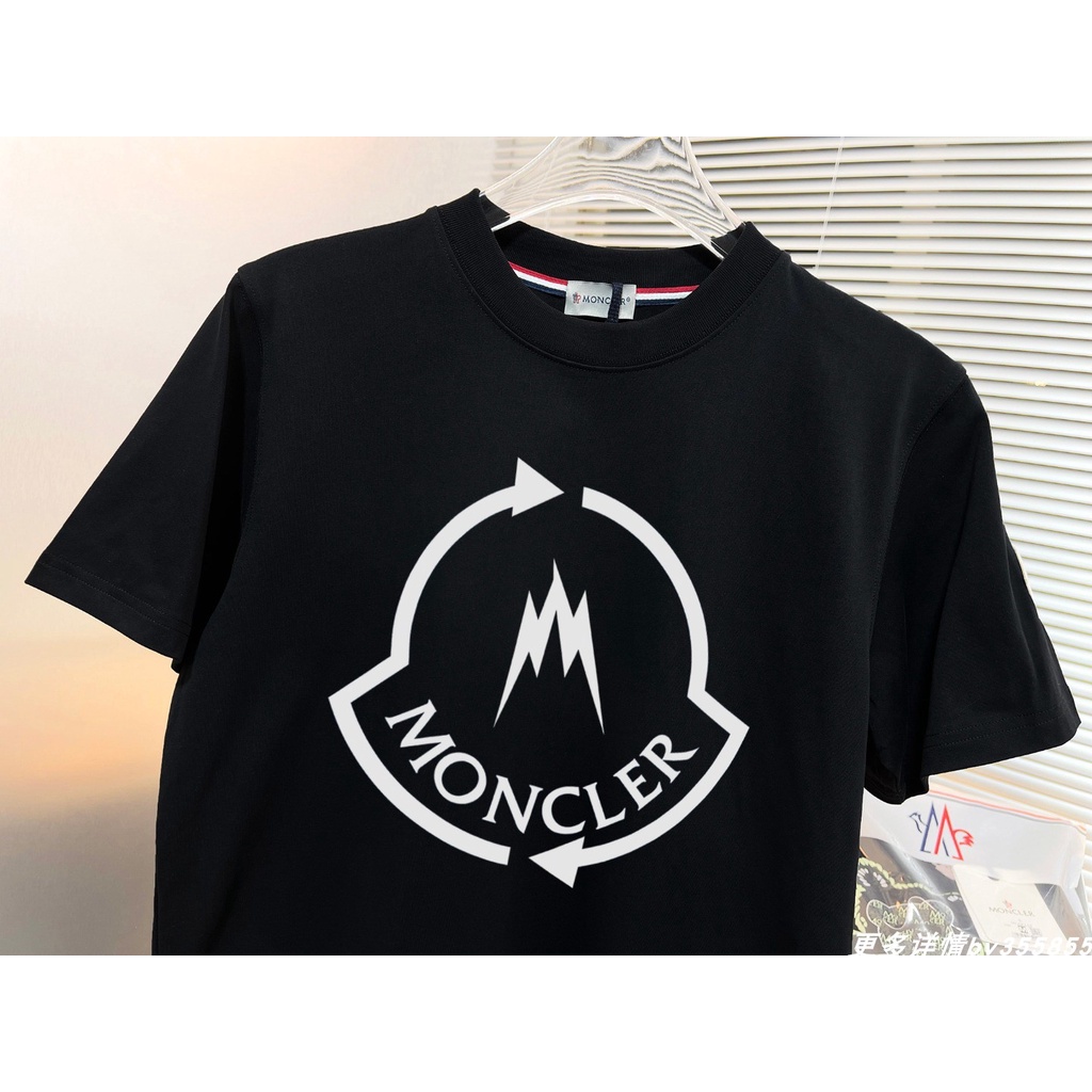 Áo Thun Tay Ngắn Cổ Tròn In Logo Moncler Trẻ Trung Hợp Thời Trang Cho Nam