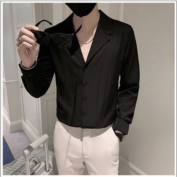 Áo sơ mi, áo sơ mi nam dài tay cổ vest thiết kế đơn giản tạo lịch sự trang sọng quý phái, chất vải cao cấp loại 1- N34 | BigBuy360 - bigbuy360.vn