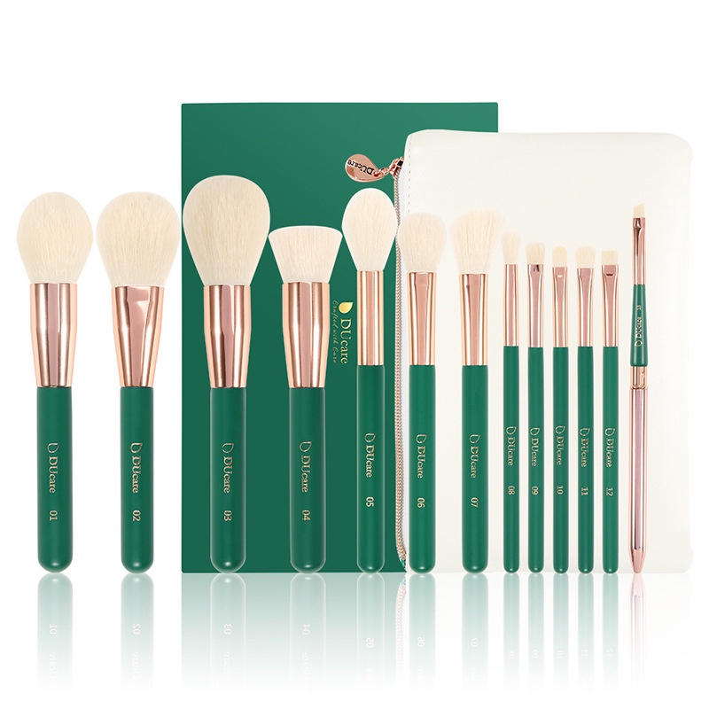 Bộ cọ trang điểm Ducare CLASSIC GREEN 13 In1 Makeup Brushes Set