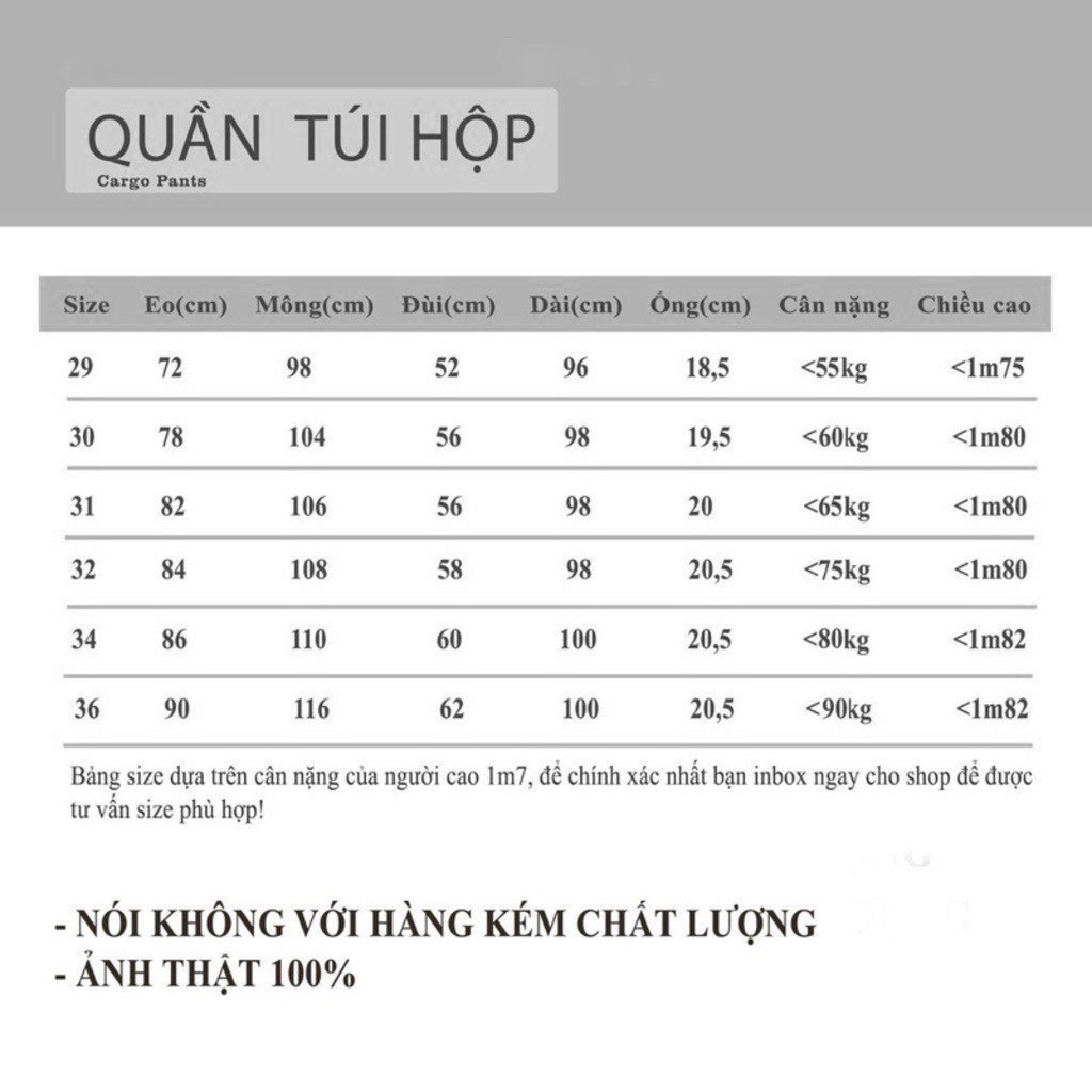 Quần Cargo Pants 6 Túi Chất Kaki Dày Dặn Bền Màu Không Xù Lông