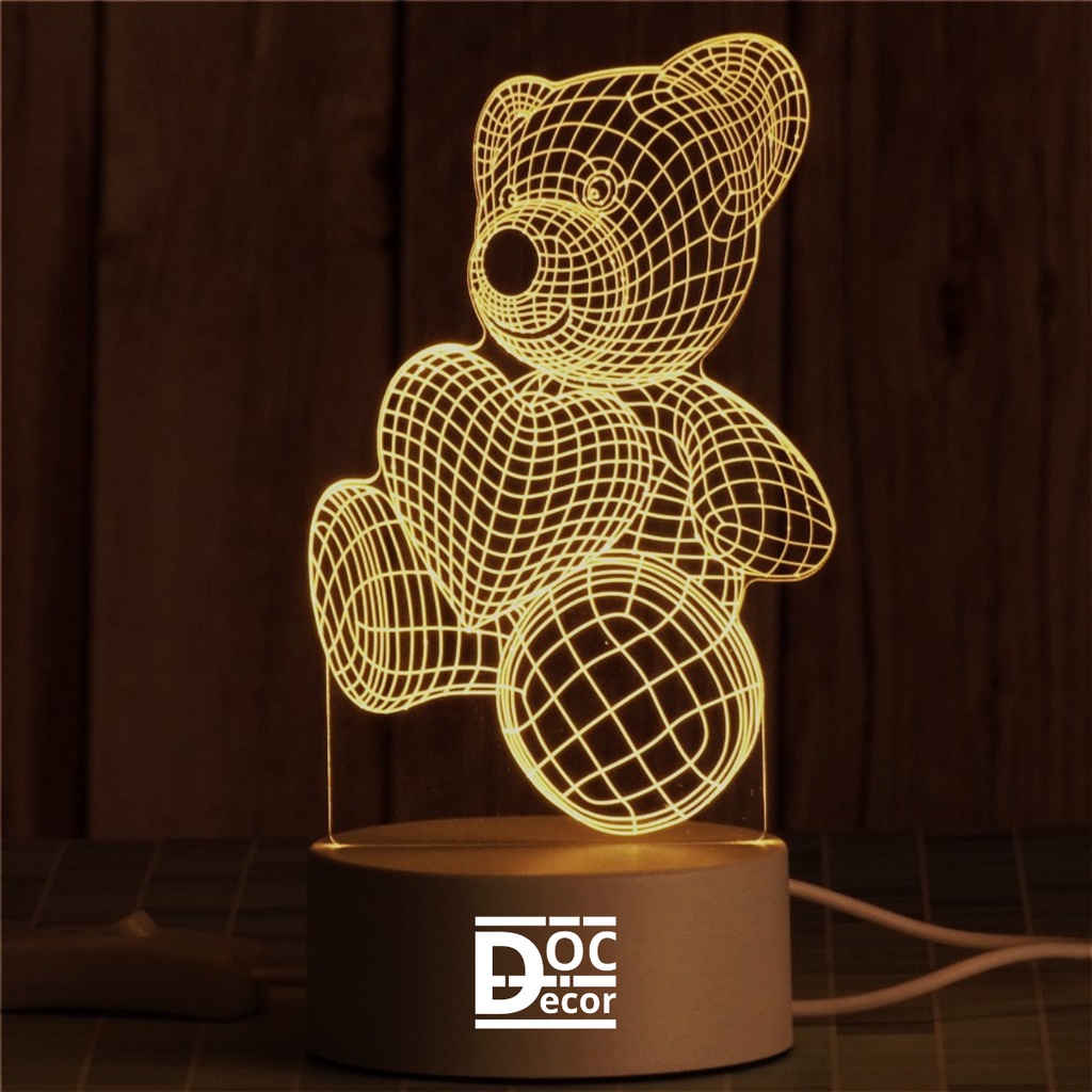 Đèn ngủ 3D dễ thương ánh sáng ấm áp, Đèn led decor, Quà tặng độc đáo