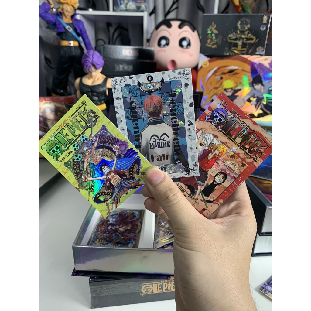 Pack thẻ nhân phẩm One Piece fullbox ver22 map vàng, Luffy nika hàng có sẵn