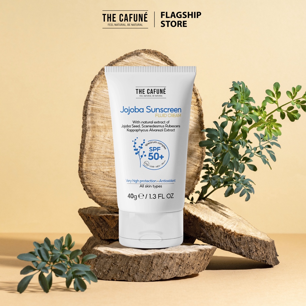 Kem Chống Nắng Jojoba Sunscreen SPF 50+ Phổ Quang Rộng Bảo Vệ Da Trước Tia  UVA, UVB, IR, HEV Không Bết Rít 40gr