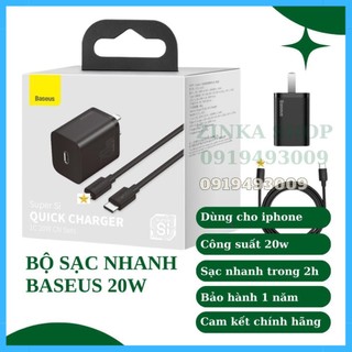 Bộ sạc nhanh baseus 20w super si mini usb c hỗ trợ qc3.0 pd cho iphone 12 / dây sạc 20w ch pipi store