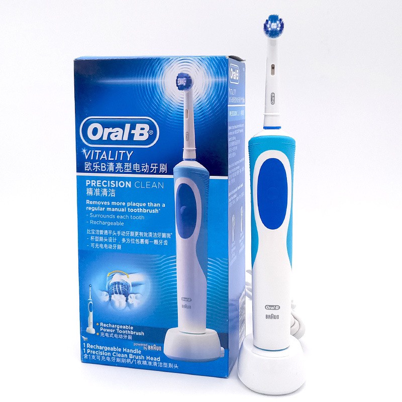 Bàn Chải Đánh Răng Điện Oral-B Hàng Chính Hãng Chăm Sóc Răng Miệng Nhạy Cảm, Bàn Chải Điện Oral B Vitality D12, D100