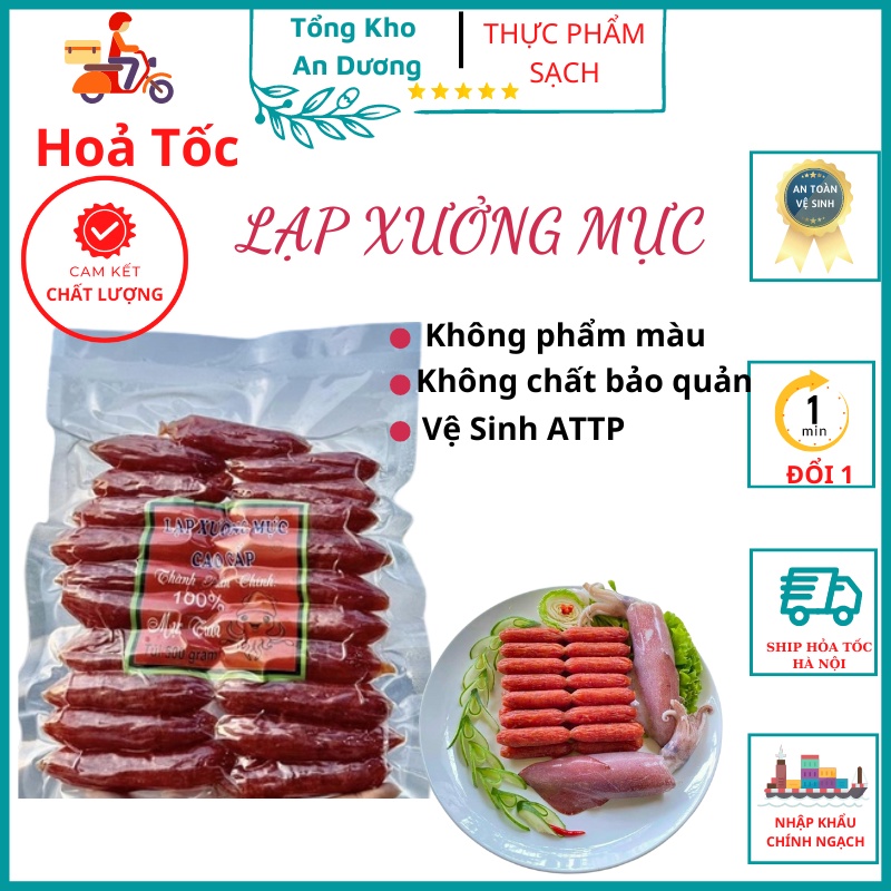 Lạp Xưởng Mực Lạp Xưởng Vịt Tươi, Lạp Sườn Cai lậy Tiền Giang Loại Đặc Biệt 500gr tkad