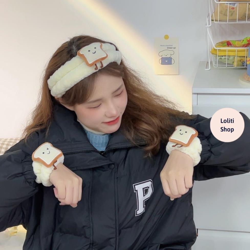 Băng đô rửa mặt, dây đeo cổ tay hoạt hình phong cách Hàn Quốc dễ thương cho nam và nữ LOLITI TOC638