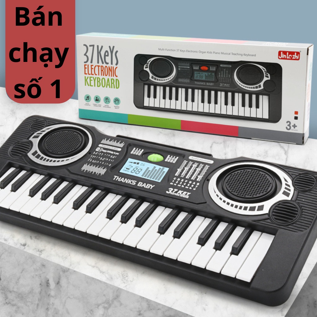 Đàn piano điện tử 61 phím cho bé, thiết kế đầy đủ tính năng, đi kèm micro và dây nguồn