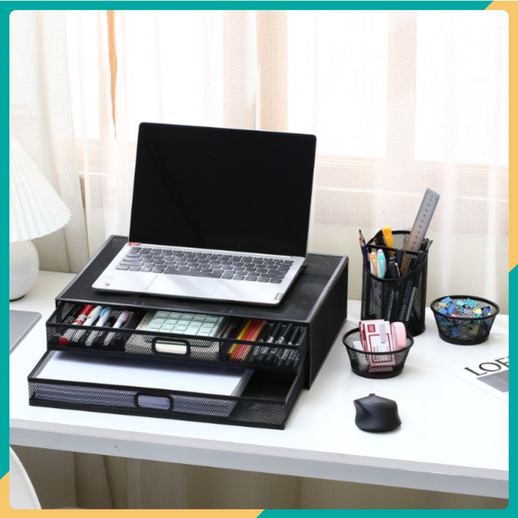 Bàn Kê Màn Hình Kiêm Hộc Tủ 2 Tầng 2in1 Thép Tản Nhiệt Máy Tính PERSONAL DESIGN 🖥🖥