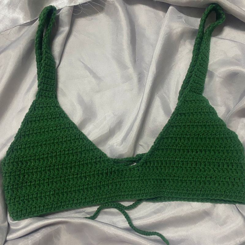 Áo Len Móc Hai Dây Bra Top Handmade Crochet