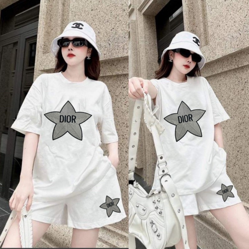 BỘ SHORT THUN COTTON MÙA HÈ ÁO THÊU KÈM ẢNH CHỤP THẬT