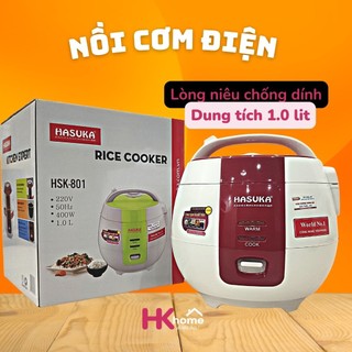 Nồi cơm điện lòng niêu Hasuka HSK 801 lòng nồi chống dính ceramic siêu bền, cơm ngon ngọt cháy như tiệm