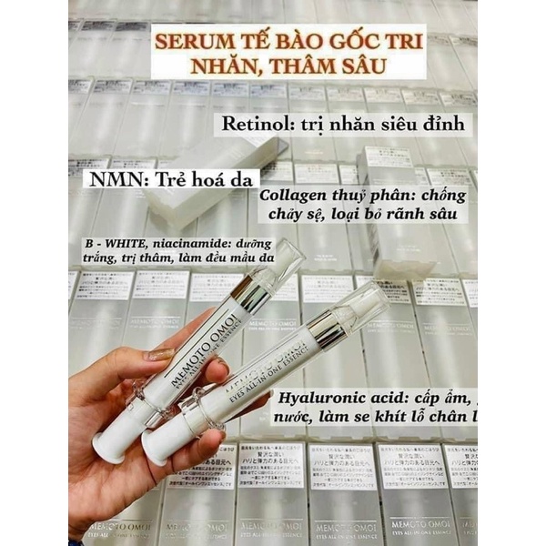 Tinh chất kem mắt giảm thâm và cấp ẩm giảm nhăn mắt cho mắt khô Memoto